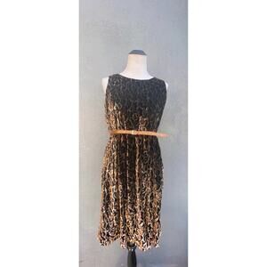 NEIMAN MARCUS EXCLUSIVE velvet leopard sleeveless dress